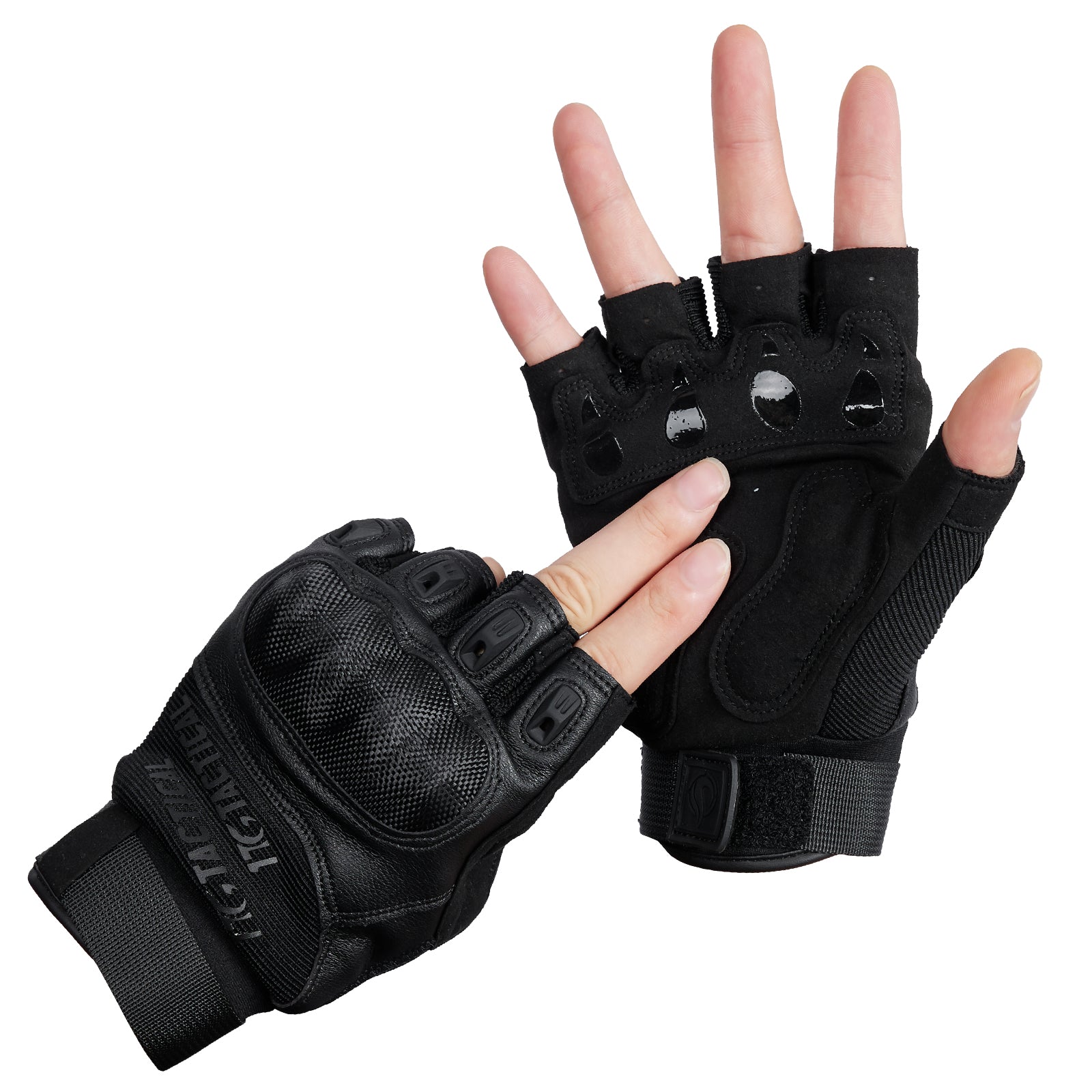 1TG Tactical Fingerless Gloves for Men Knuckle Protection